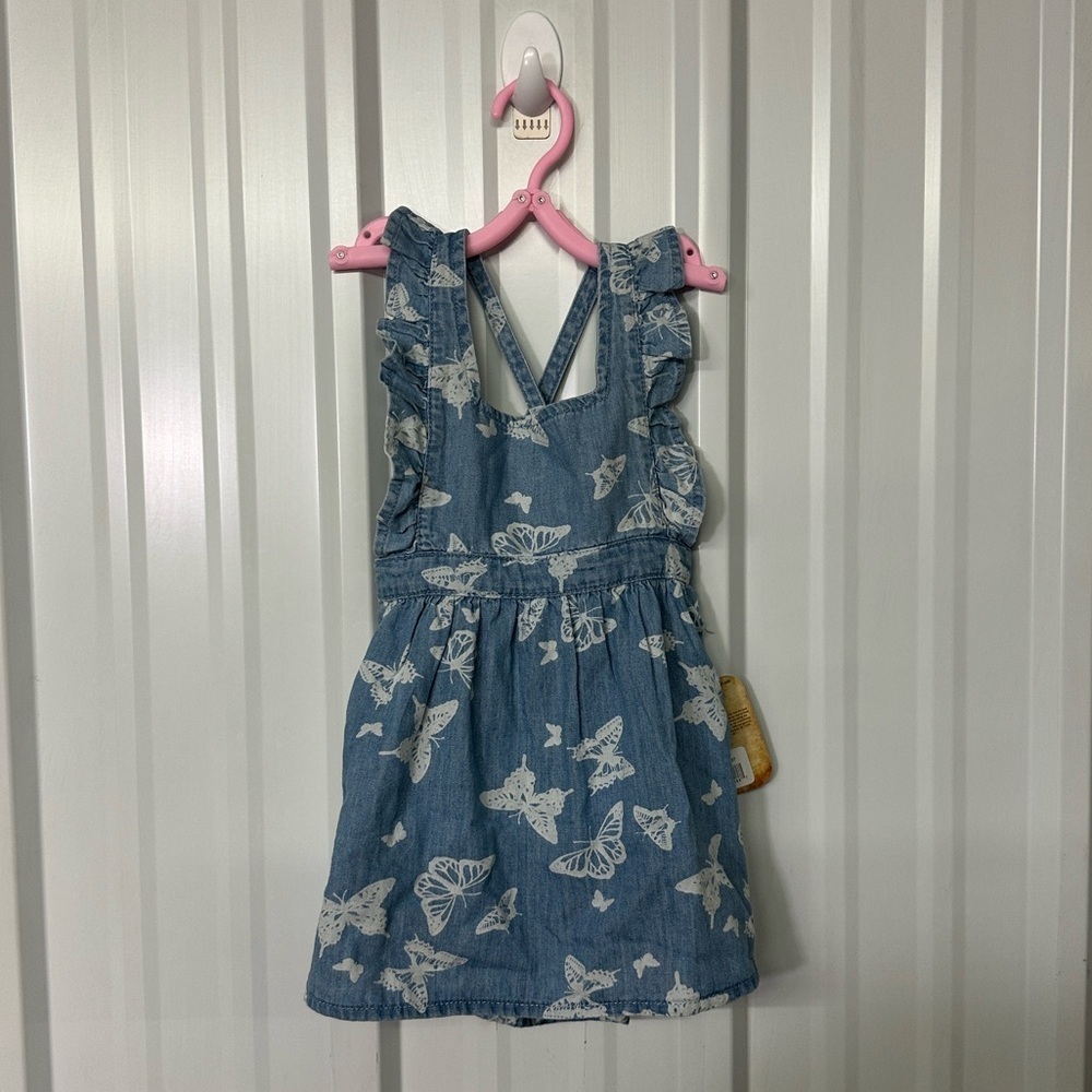 Wrangler Toddler Denim Pinafore Dress Little Cowgirl Western Prairiecore Outfit